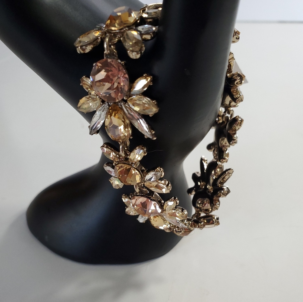 NWT Givenchy Crystal Flower Statement Bracelet